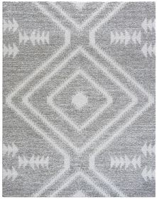 Granada Galen Gray and Ivory Olefin Shag Area Rug