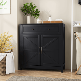 Kitchen Sideboard Buffet Cabinet,Farmhouse Storage Cabinet with Drawer and Adjustable Shelf,Barn Door Accent Cabinet for Kitchen,Dining Room,Entr