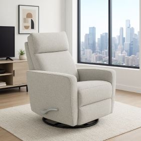 Man Wah Gellar Upholstered Swivel Recliner, Granite