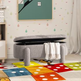 Hugo 49" Oval Fully Upholstered Storage Bench, Boucle