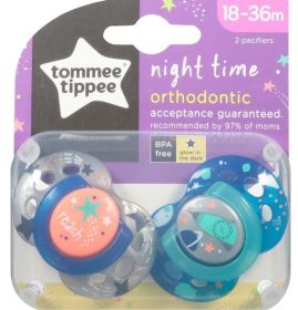 Tommee Tippee Pacifier, Night Time, Orthodontic, 18-36 Months