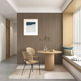 Acoustic Wood Wall Panels, 2 Pack 94.5" x 12.6" Soundproof Wall Panels,Wood Slat Wall Panels for Interior Wall Decor (Walnut)