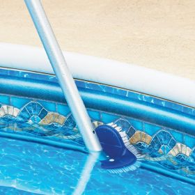 14 ft Aluminum Telescopic Pool Pole in Silver & Teal - 2.4 lbs. - 2 Piece - New Condition