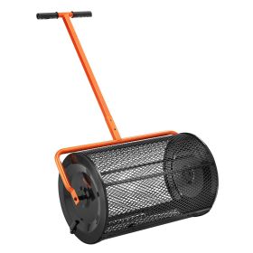 VEVOR Compost Spreader Peat Moss Spreader 24 Inch Wide Height Adjustable Lawn & Garden Spreaders Compost, Top Soil, Mulch - Durable Lightweight M (Option: Black Orange)