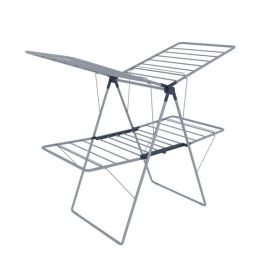 1 Piece, Foldable Drying Rack With Height-adjustable Wings, Suitable For Indoor And Outdoor, Grey (Color: grey)
