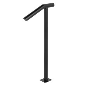 VEVOR Single Post 1-2, Black Steel Railing 441LBS Capacity Baking Varnish Iron Stairs Stylish Handrails For Outdoor Steps With Expansion Bolts & (Color: black)