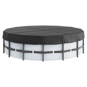 VEVOR 15 Ft Round Pool Cover, Solar Covers For Above Ground Pools, Safety Pool Cover With Drawstring Design, 420D Oxford Fabric Summer Pool Cover (Color: black)