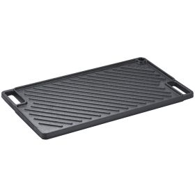 VEVOR Reversible Grill Griddle, Pre-Seasoned Cast Iron Griddle, Rectangular Double Burner Griddle Pan, Non-Stick Family Pan Cookware With Handles (Color: black)