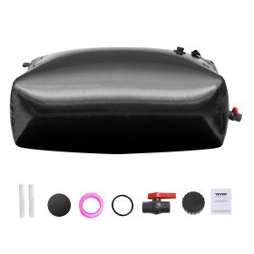 VEVOR Portable Water Storage Bladder 142.7 Gal PVC Collapsible Water Tank Black (Color: black)