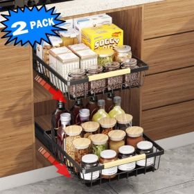 2-pack Container Organizer, Storage Room, Bedroom ,not Shipped On Weekends (Color: black)