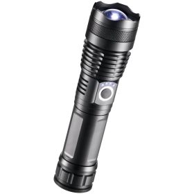 VEVOR10000Lumen High Lumens Flashlight, 5 Lighting Modes Rechargeable (Color: black)