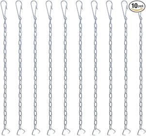 10 Pcs Toilet Handle Chain, Universal Toilet Stopper Flapper Chain Replacement Kit, Stainless Steel Toilet Flush Flapper Arm Lift Chain For Most (Option: silvery)