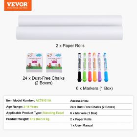 VEVOR Easel Accessory Set Chalk & Markers & Paper Rolls 32PCS For Standing Easel (Option: AC781011A)