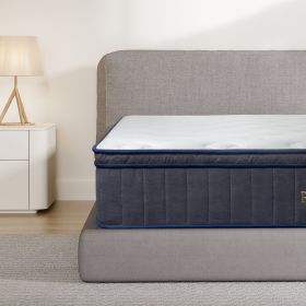 Single Bed Mattress, 30.48 Cm Hybrid Double Bed Mattress With Individual Pocket Coils, Boxed Plush Foam, Medium Softness, Motion Isolation Pressu (Option: 12inch-King)