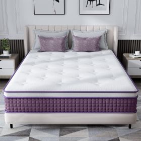 Full Mattress, 12 Inch Hybrid Full Mattress, Full Size Mattress In A Box, Plush Foam Mattress With Individually Pocketed Coils, Motion Isolation (Option: 12inch-Full)