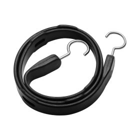 VEVOR 4 Pcs Flat Bungee Cord Set 20 Mm Heavy Duty Bungee Straps With S-Hook (Color: black)