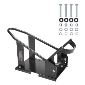 VEVOR Motorcycle Wheel Chock, 1800 Lbs Capacity Wheel Cradle Holder, Heavy-duty Steel Motorcycle Front Wheel Stand With 3 Adjustable Holes,  Off- (Color: black)