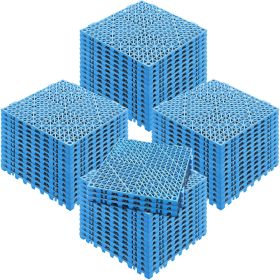 VEVOR Interlocking Tile 55PCS Blue, Drainage Tiles  Splicing, PVC Interlocking Drainage Floor Tiles, Non-Slip Drainage Holes For Restroom, Bathro (Option: Blue 55PCS)