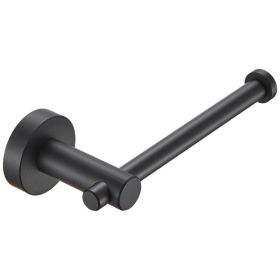 Toilet Paper Holder Matte Black Thicken Space Aluminum Toilet Roll Holder For Bathroom, Kitchen, Washroom Wall Mount (Color: black)