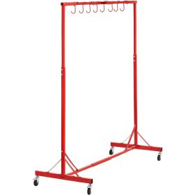 Newly Upgraded VEVOR Painting Rack Adjustable Paint Hanger 8 Hooks Auto Body Painting Stand (Color: Red)