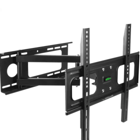 TV Wall Mount Swivel Tilt Full-Motion Articulating Wall Rack For 32in-55in TVs 99lbs Max Bearing (Color: black)
