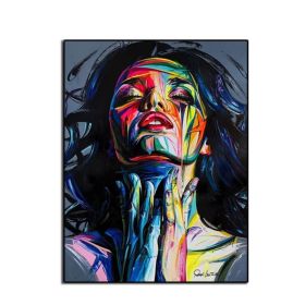 Ha's Art 100% Handmade Large Home Decor Francoise Nielly Face Oil Painting Wall Art Fashion Picture Portrait Palette Knife Canvas Acrylic Texture (size: 100x150cm)