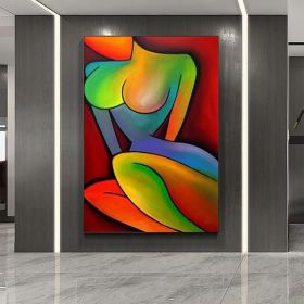 Handpainted large Sexy Naked Back Wall Art Sexy Girl woman Modern Abstract Nude Oil Painting on Canvas Home Entryway Living Room Bedroom Luxuriou (Style: 02, size: 90x120cm)