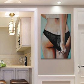 Handpainted large Sexy Naked Back Wall Art Sexy Girl woman Modern Abstract Nude Oil Painting on Canvas Home Entryway Living Room Bedroom Luxuriou (Style: 01, size: 90x120cm)