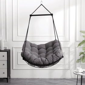 Hammock Chair Swing with Cushion - Outdoor Indoor Hanging Hammock Chair for Patio, Porch, Bedroom, Garden, Courtyard (Color: as Pic)
