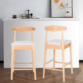 Mid-Century Modern Design Solid Wood 24" Counter Stools (Color: as Pic)