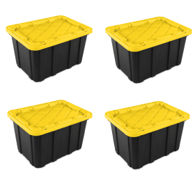 (2 pack) 27 Gallon Industrial Tote Plastic Adult, Yellow Lily (Pack Size: 4 Pack)
