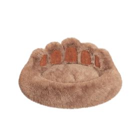 Cute Dog Bed Bear Paw Shape Pet Bed - Dog Beds & Furniture for Small and Medium Dogs, Cat Beds for Indoor Cats (Color: khaki, size: L-80cm/32inch)