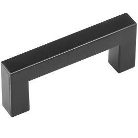 VEVOR 10 Pack Cabinet Pulls, 3in 76mm Center To Center Slim Square Kitchen Cabinet Drawer, Stainless Steel Modern Kitchen Cupboard Door Handles F (Option: Matte Black)