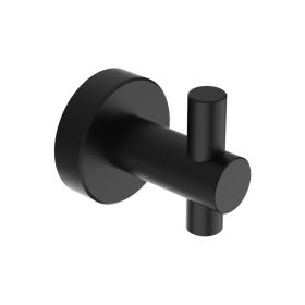 Round Base Wall Hanging Hook With Screws- Matte Black Hook, 2 Pack, For Entry Shoe Cabinet, Wardrobe Bathroom Bedroom Furniture Hardware (Color: black)