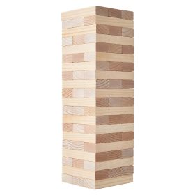 Tumbling Timber Toy 60 Blocks Giant Tumble Tower Blocks Game Pine Wood Bag (Option: Natural Wood)