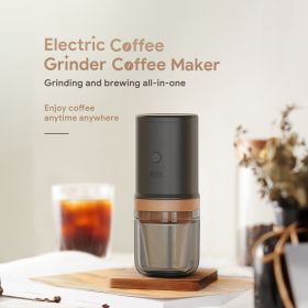 Electric Burr Coffee Grinder 25 Gears Adjustable 24W Portable USB Rechargeable Burr Mill Coffee Bean Grinder with Stainless Steel Core Cleaning B (Color: black)