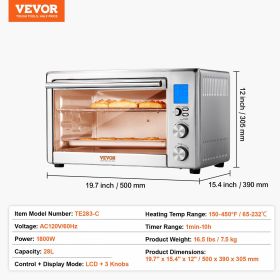 VEVOR Countertop Convection Oven 28L Toaster Baker 10-IN-1 1800W For Home Use (Option: 1800W)